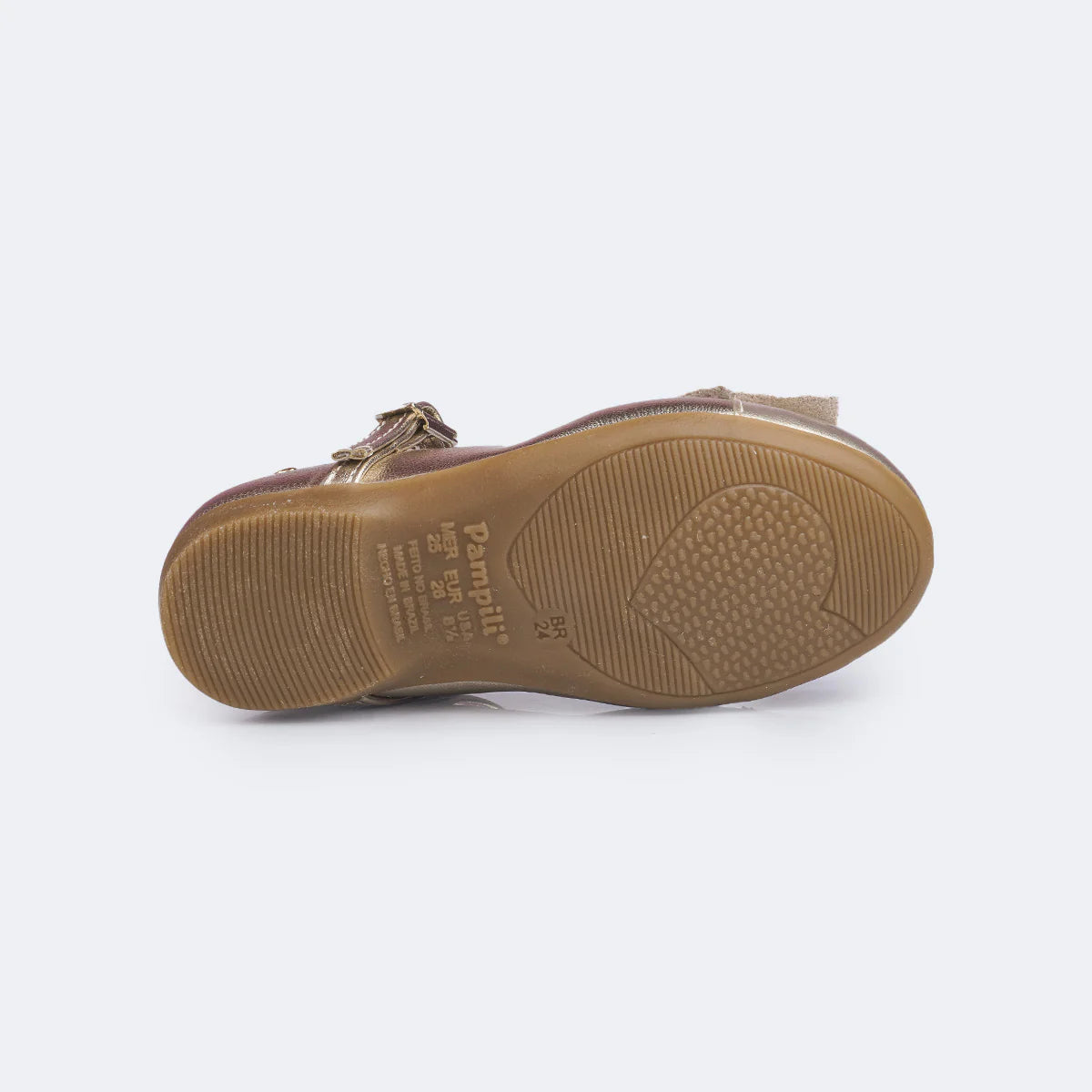 Pampili Children's Ballerina Shoes with Bow, Rhinestones and Golden Pearls
