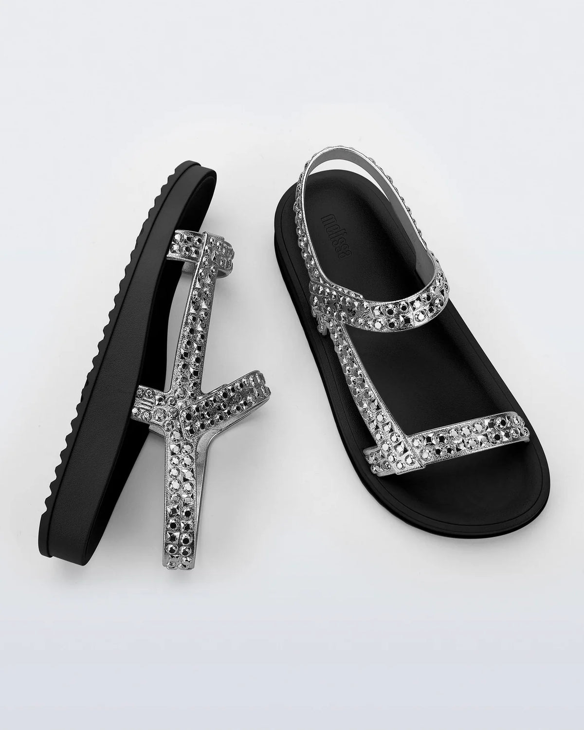 Melissas Lust Black/Silver Sandals