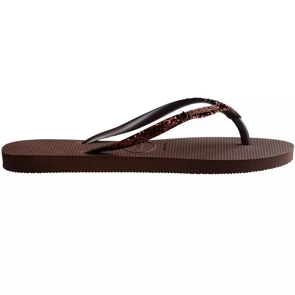 havaianas slim glitter brown