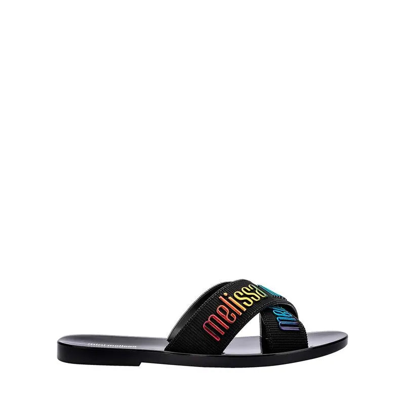 Mini Melissa M-Lover Slide for Kids, Black and Green