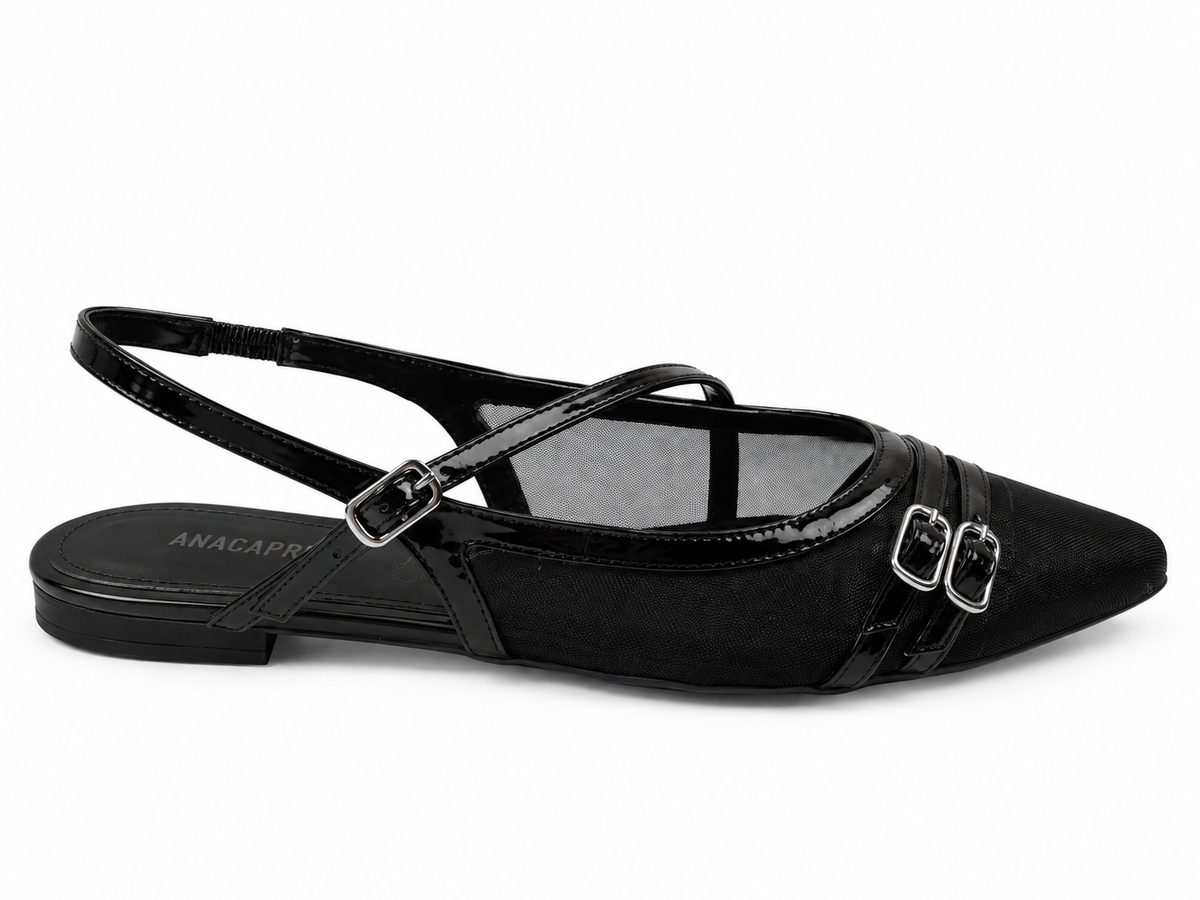 Anacapri Slingback Mary Jane Pointed-Toe Black