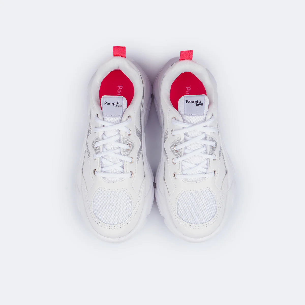 Winnie Glitter White and Silver Children's Sneakers