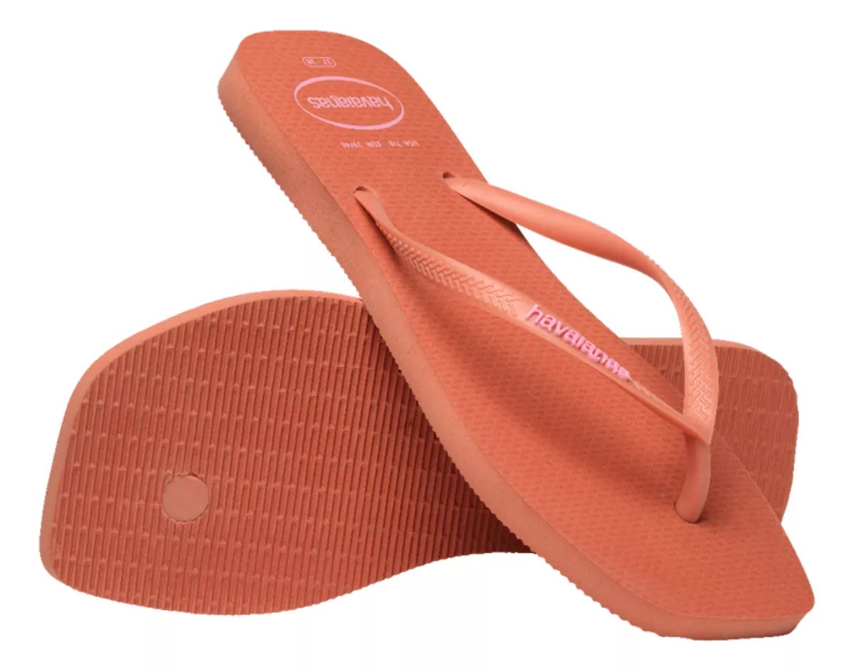 Havaianas Slim Square Logo Pop-Up peach