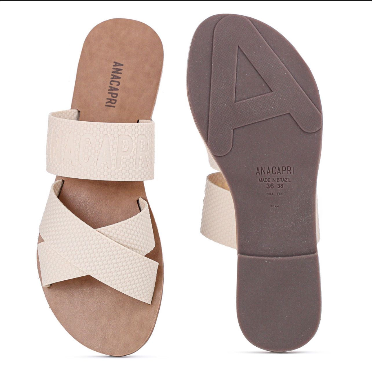 Anacapri Two Straps Beige Slides