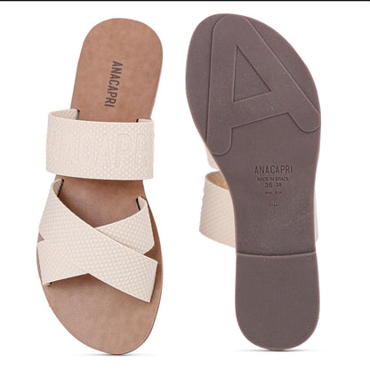 Anacapri Two Straps Beige Slides