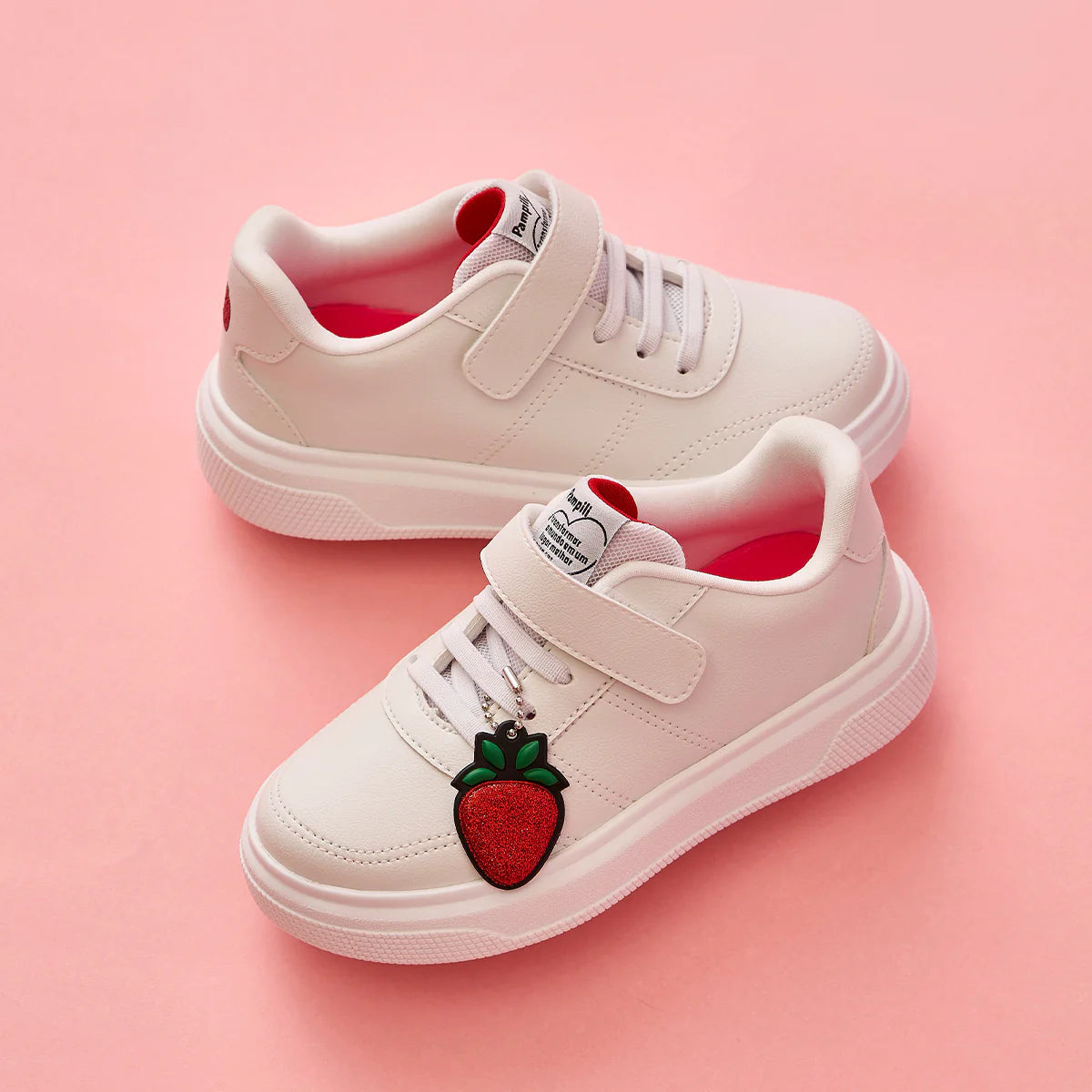 Pampili White Strawberry Children's Sneakers