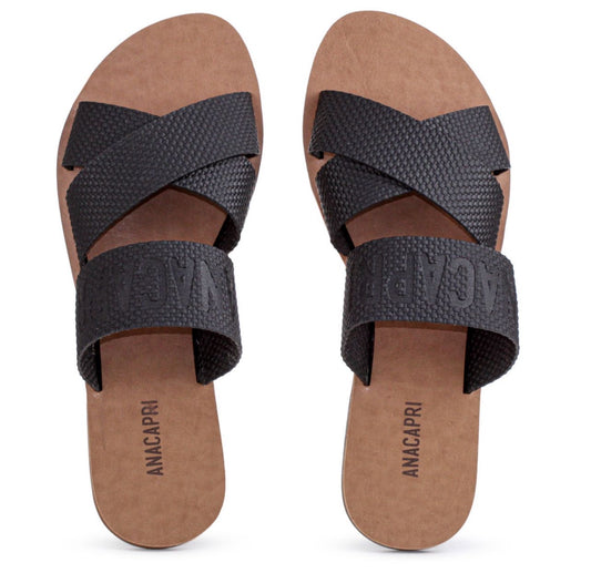 Anacapri Two Straps Black Slides