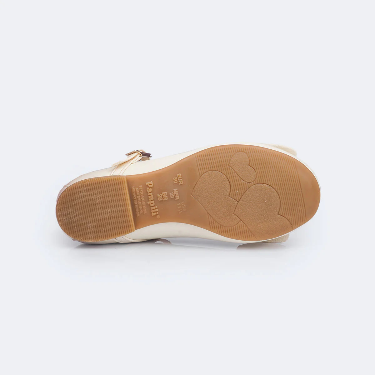 Pampili Angel Girls' Shoes with Bow and Pearls Off White