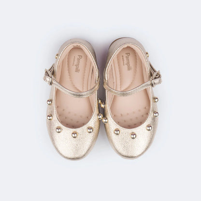 Pampili Children's Ballerina Shoes with Golden Spheres
