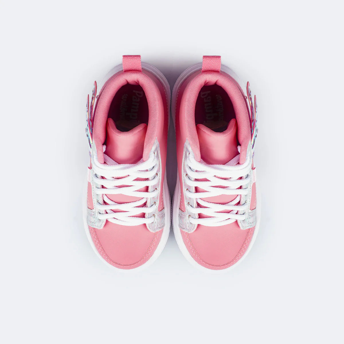 Pink Wing High Top LED Sneakers for Girls