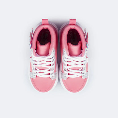 Pink Wing High Top LED Sneakers for Girls