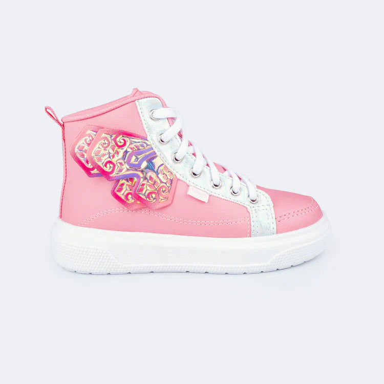 Pink Wing High Top LED Sneakers for Girls