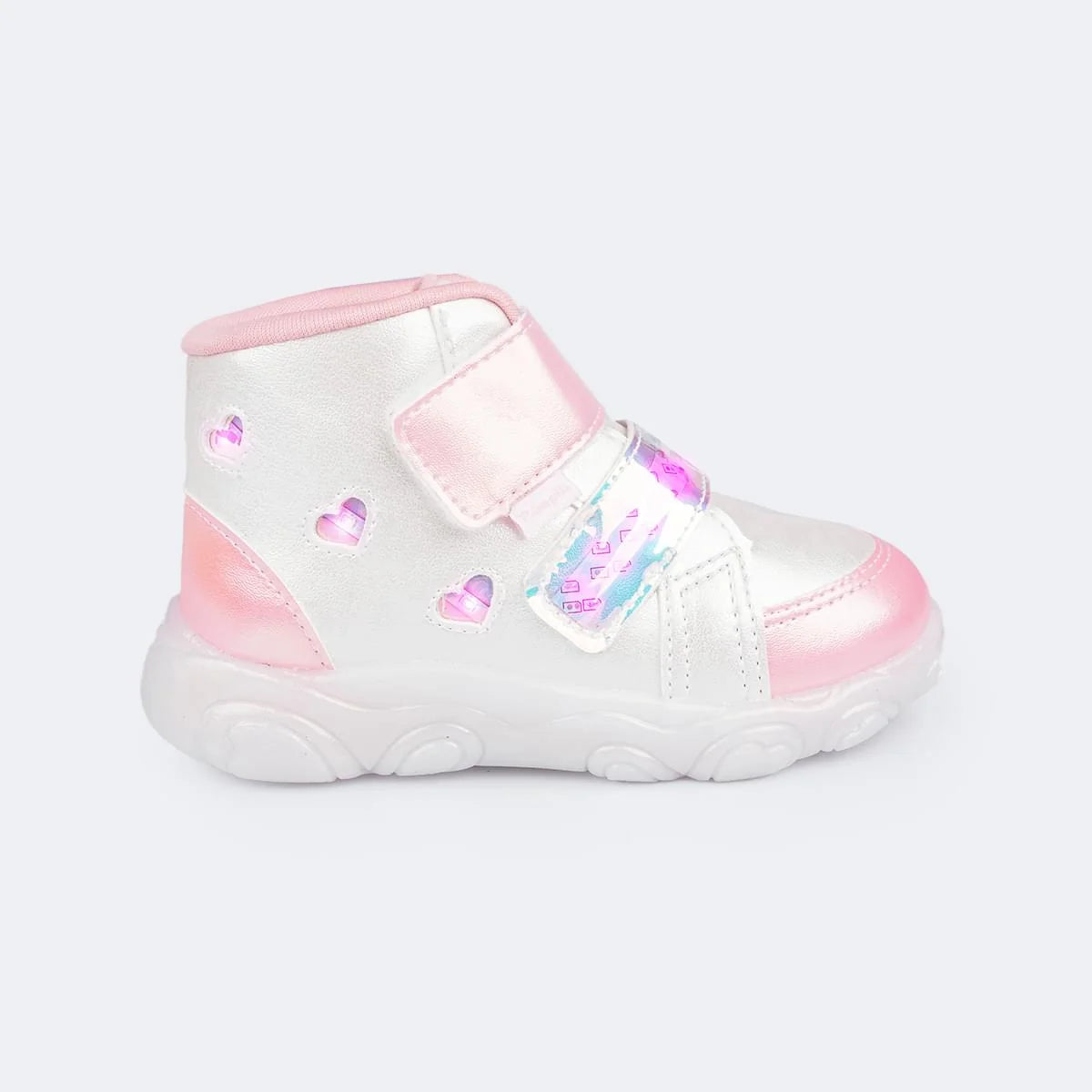 Pampili Heart Led White/Pink Boots