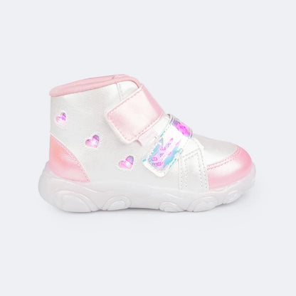 Pampili Heart Led White/Pink Boots