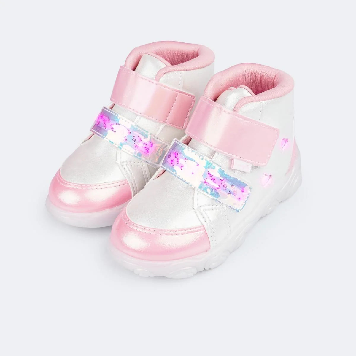 Pampili Heart Led White/Pink Boots