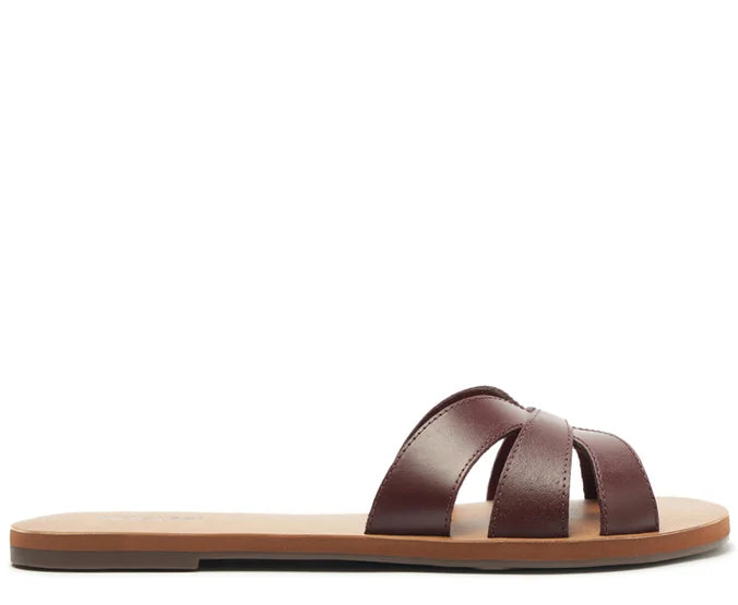 Anacapri Leather Flat Cutouts Purple Slides