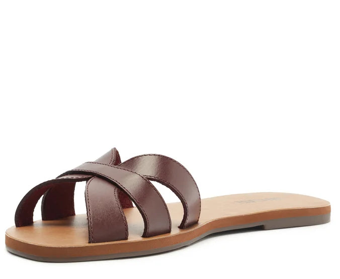 Anacapri Leather Flat Cutouts Purple Slides