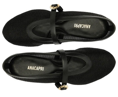 Brigitte Black Glamour Canvas Pumps
