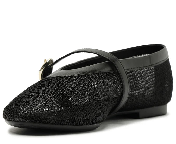Brigitte Black Glamour Canvas Pumps