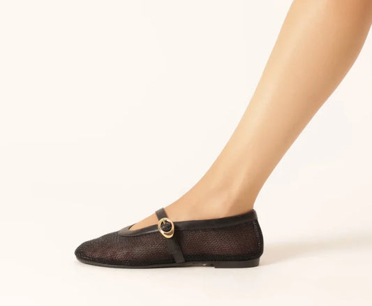 Brigitte Black Glamour Canvas Pumps