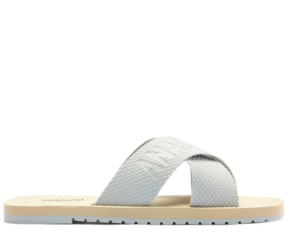 Blue Injected Strappy Flat Sandal