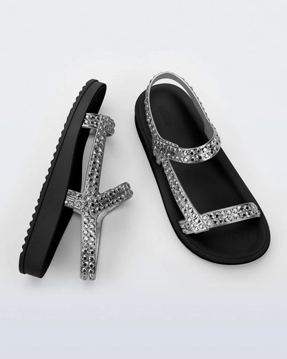 Melissas Lust Black/Silver Sandals