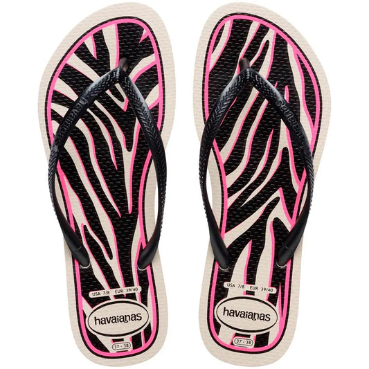 Havaianas Slim Animals Straw Beige Dark Grey Metallic