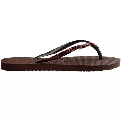 havaianas slim glitter  brown