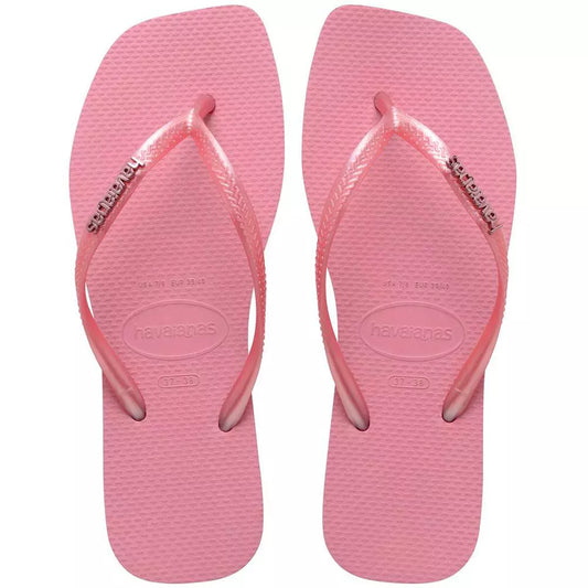 Havaianas Slim Square Logo Metallic- Rosa Chiffon
