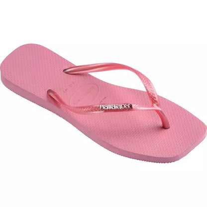 Havaianas Slim Square Logo Metallic- Rosa Chiffon