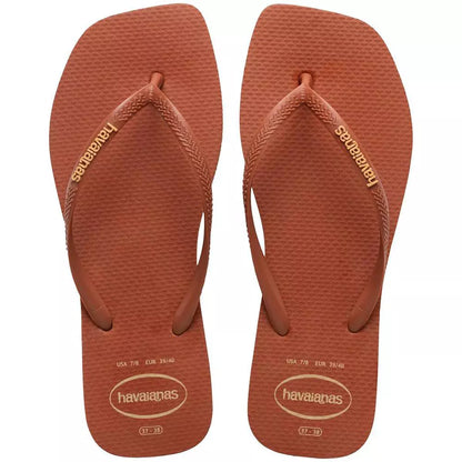 havaianas slim square logo pop-up rust