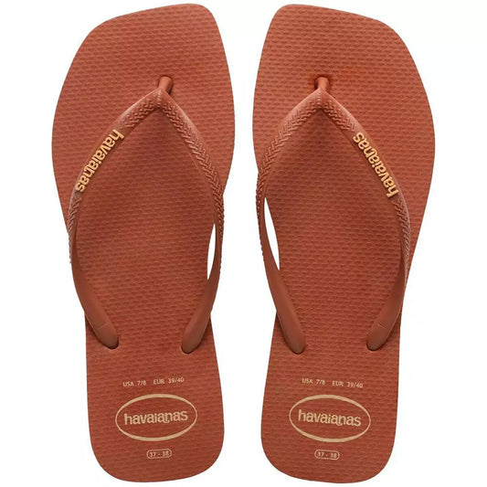 havaianas slim square logo pop-up rust