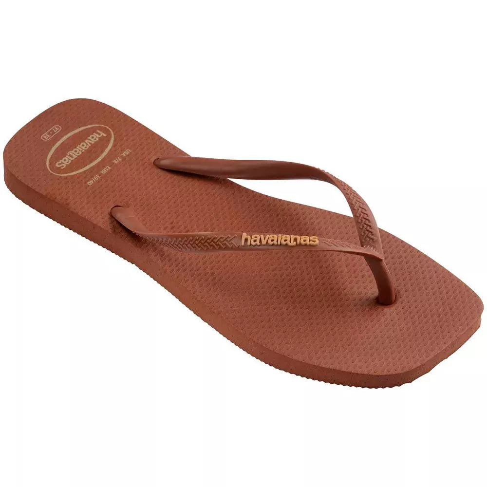 havaianas slim square logo pop-up rust