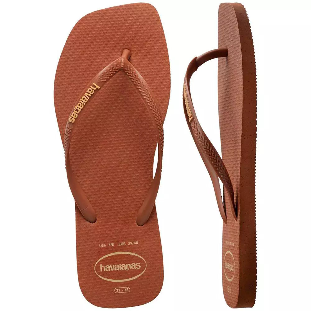 havaianas slim square logo pop-up rust