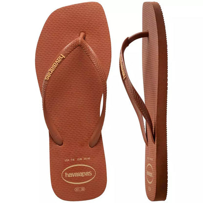 havaianas slim square logo pop-up rust