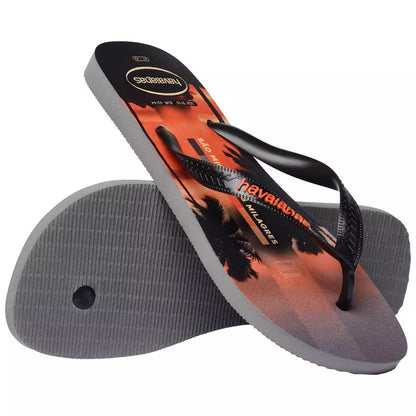 Havaianas Top Surfer Gray Steel Black Orange Sunset