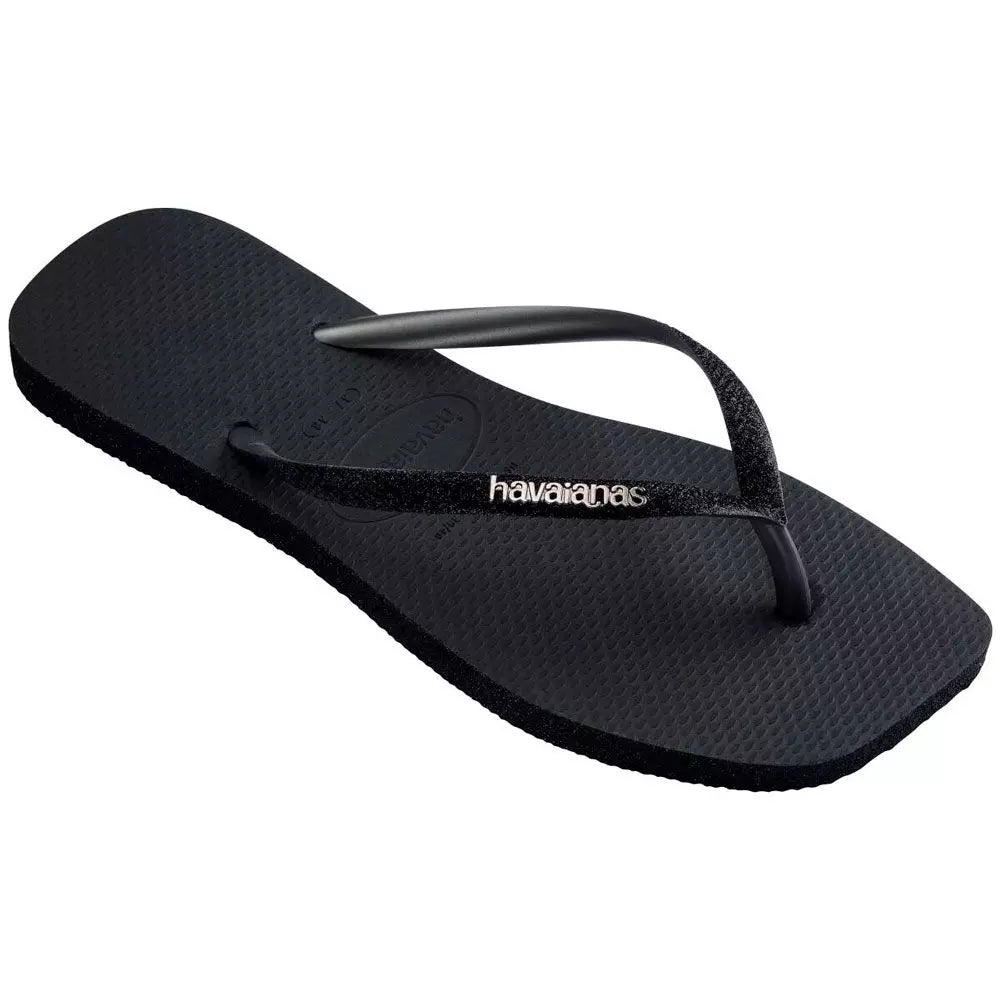 havaianas slim square sparkle black