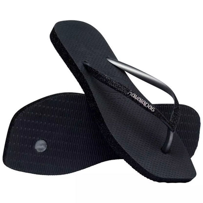 havaianas slim square sparkle black