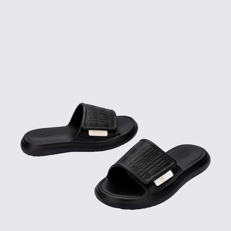 Melissa free fuzzy slide black