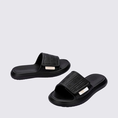 Melissa free fuzzy slide black