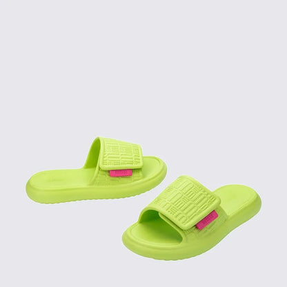 Melissa Free Fuzzy Slide Green