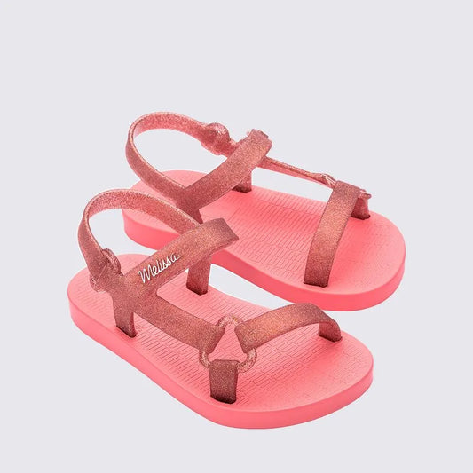 Mini Melissa Sun Downtown Baby Medium Pink Glitter