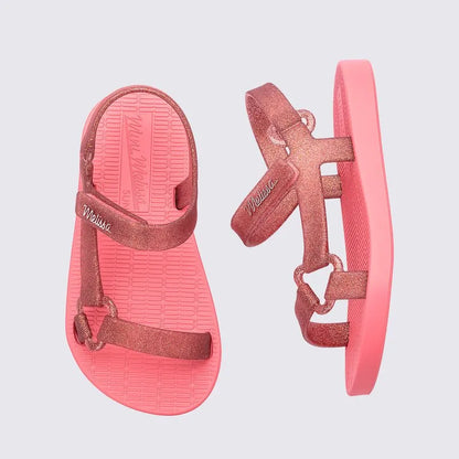 Mini Melissa Sun Downtown Baby Medium Pink Glitter