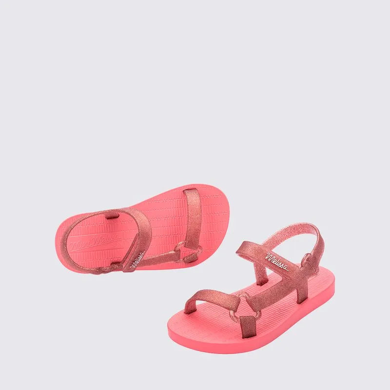 Mini Melissa Sun Downtown Baby Medium Pink Glitter