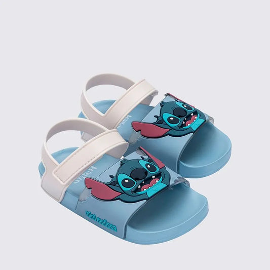 Mini Melissa Flowing Sandal + Stitch Baby Blue White