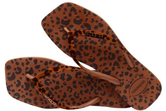 Havaianas Slim Square Velvet Animal Print Brown