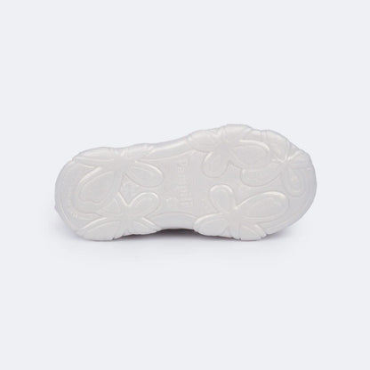 Liz Girls' Led Sneakers with Pearly Butterflies in Nude