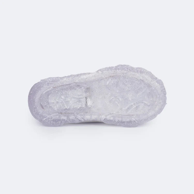 Liz Girls' Led Sneakers with Holographic Tape Light White
