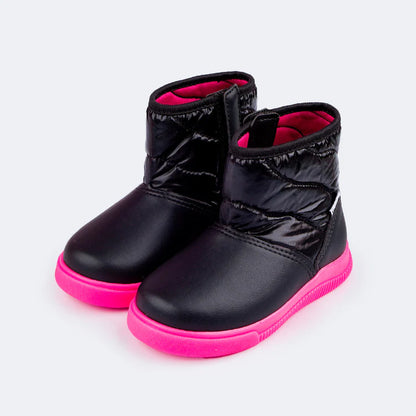 Children's Pom Pom Comfy Black Pink