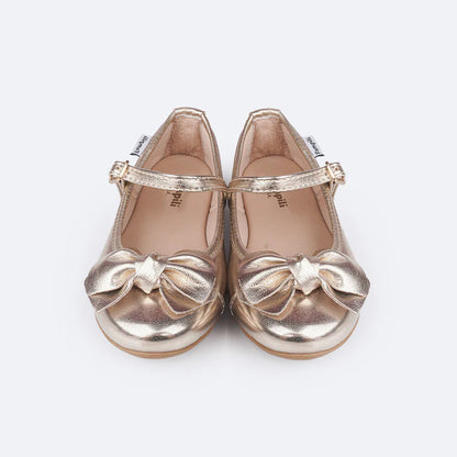 Pampili Mini Mariah Children's Shoes with Golden Knot Bow